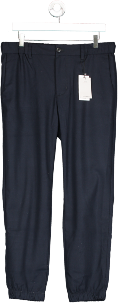 MANGO Blue Slim-fit Jogger Trousers With Drawstring BNWT W32