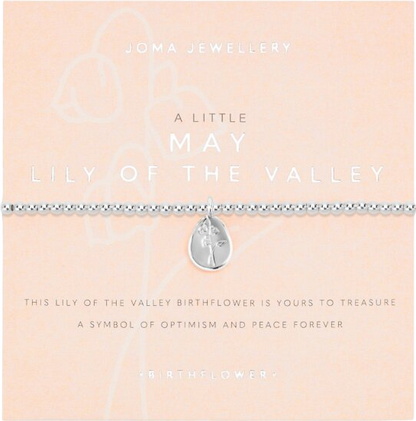 Joma Jewellery Silver Birth Flower A Little 'may' Lily Of The Valley Bracelet One Size