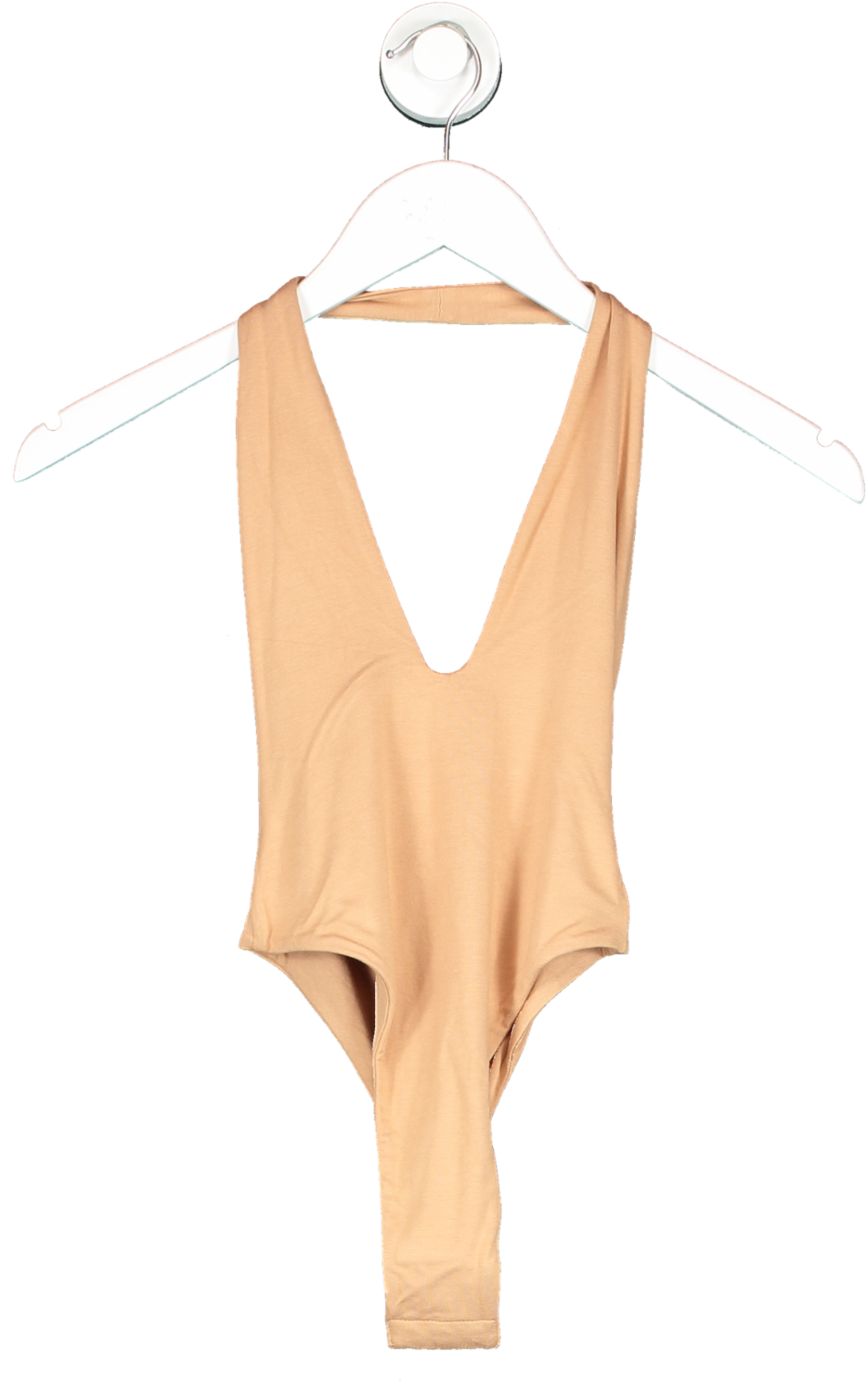 Oh Polly Brown In Too Deep Plunge Neck Halter Bodysuit UK 6 – Reliked