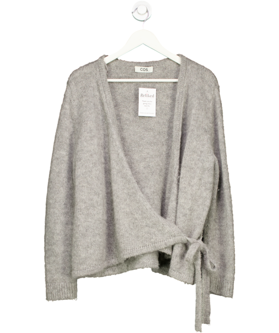 cos Grey Wool Blend Wrap Cardigan UK M – Reliked