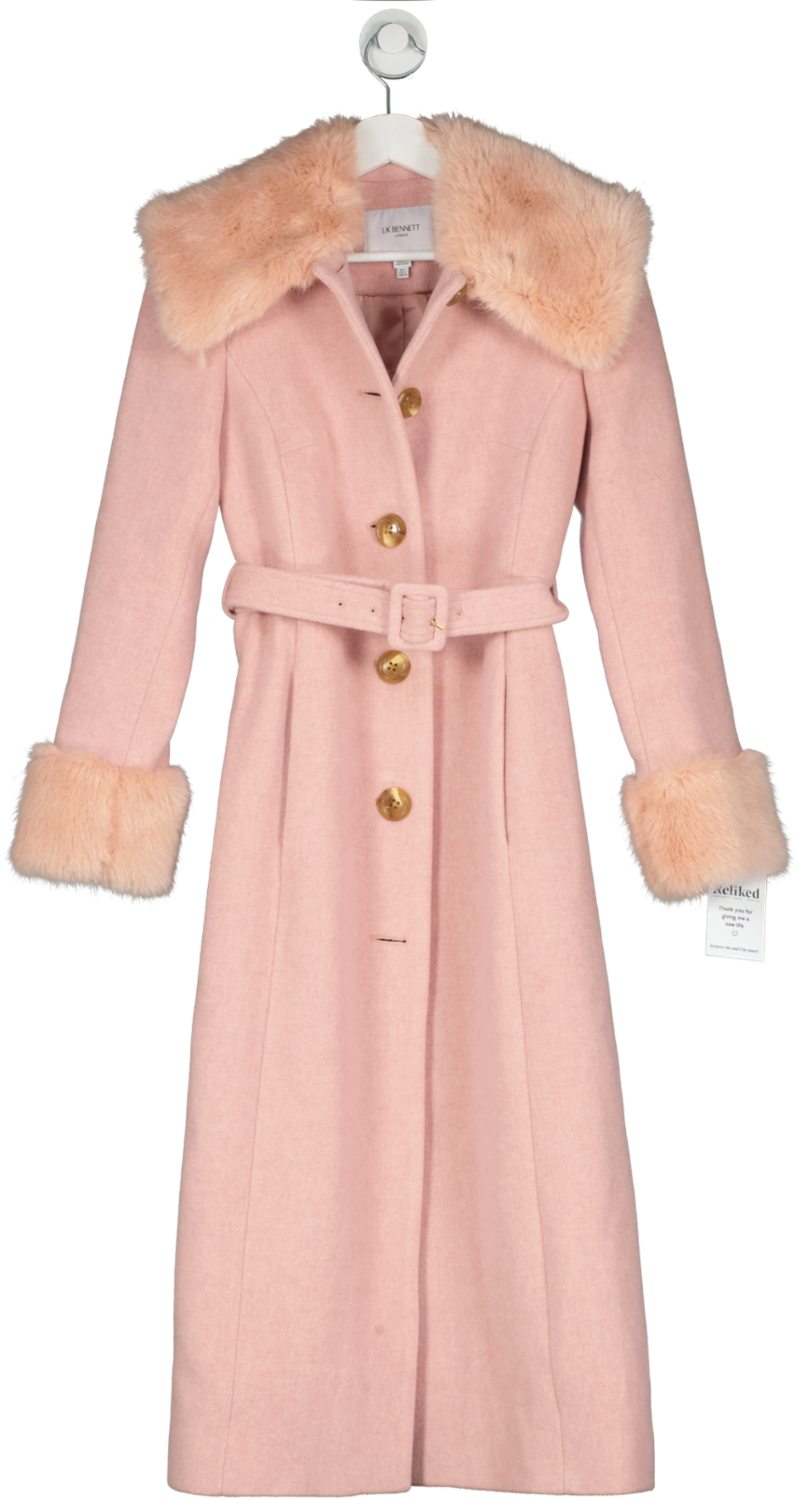 LK Bennett Bryony Pink Italian Recycled Wool Coat UK 6 – Reliked