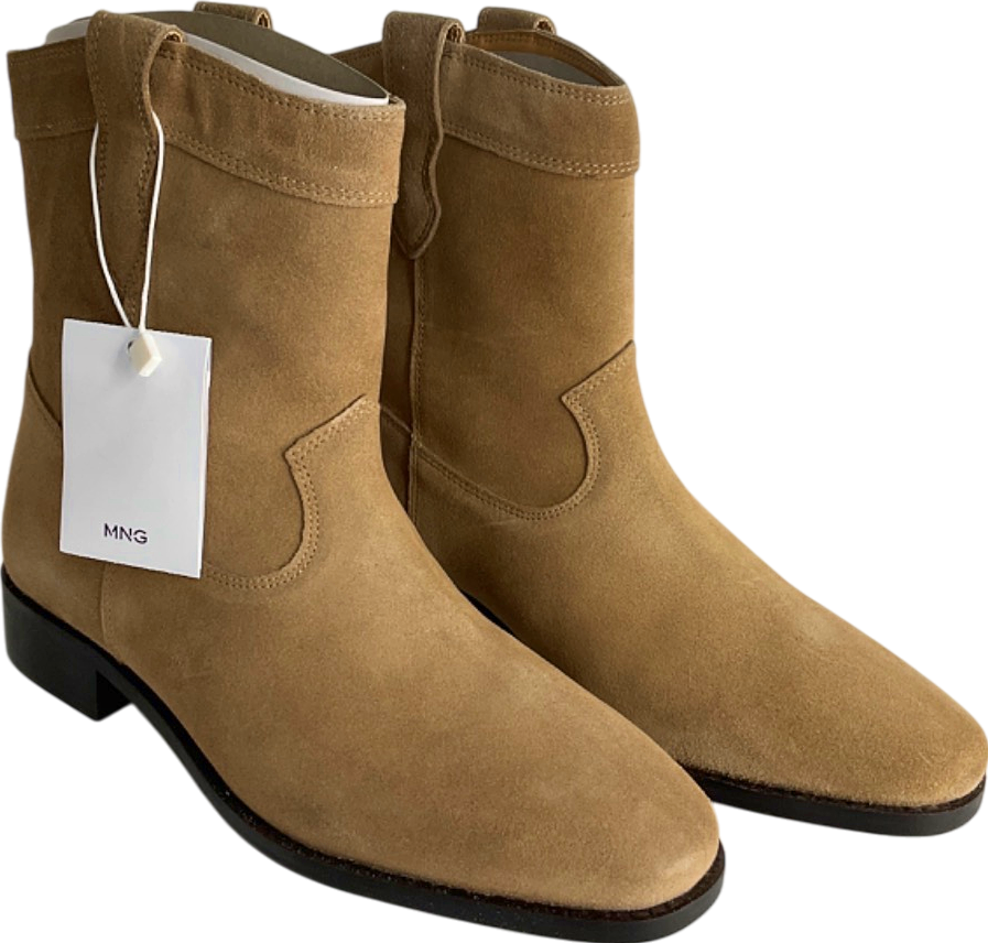 MANGO MNG Brown Suede Ankle Boots UK 6 Reliked