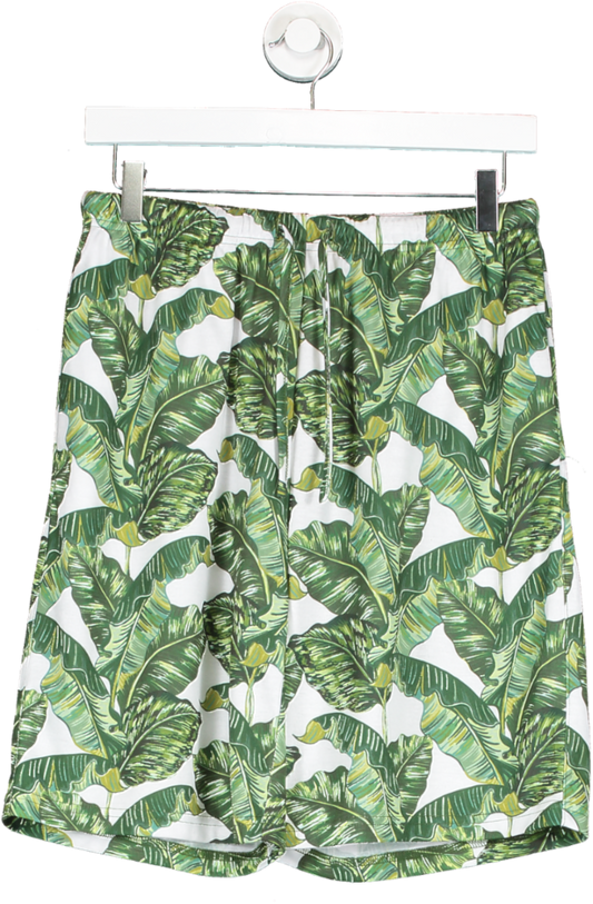 HA designs Green Leaf Tropical Print Shorts UK M