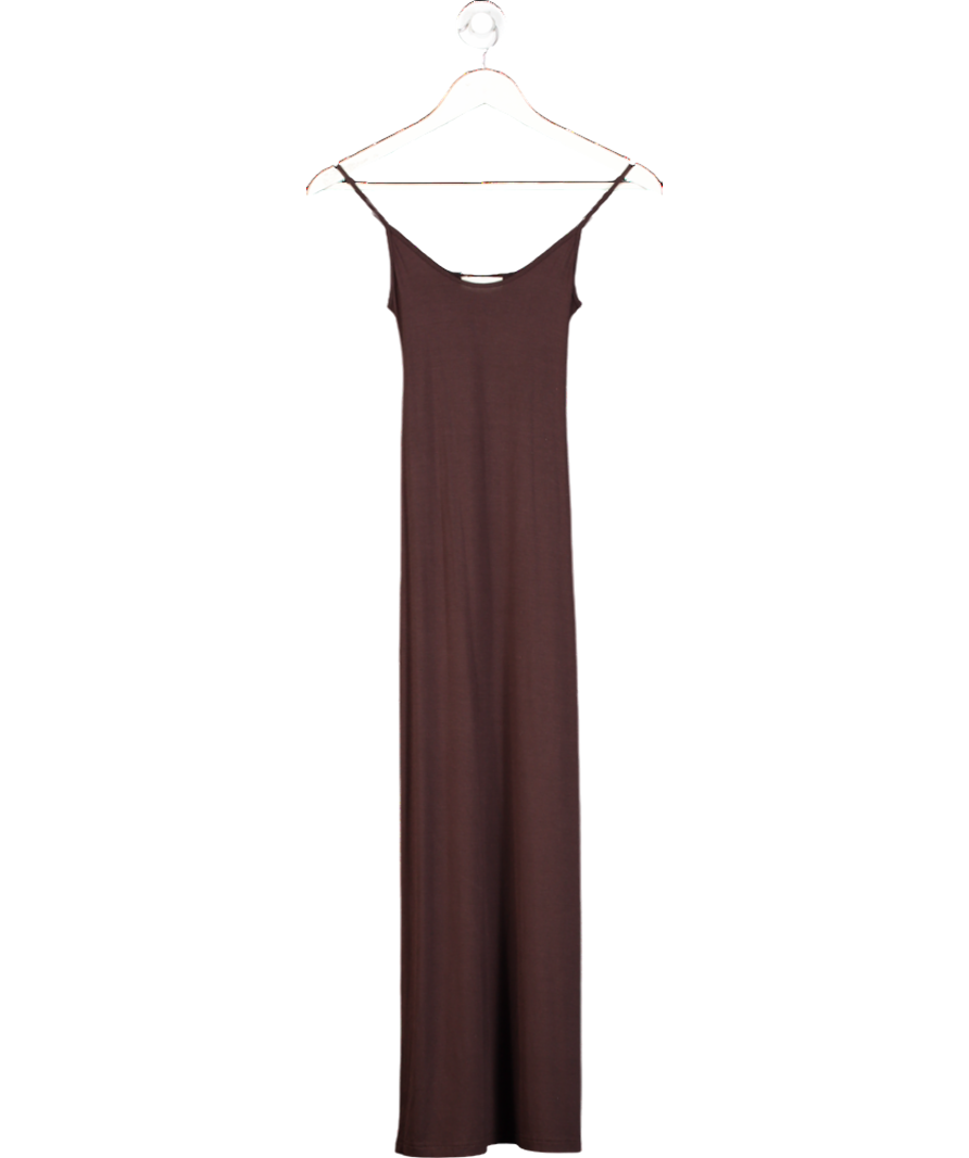 dissh brown dress TOBY BITTER CHOC COTTON MIDI Asymmetric seam detail through skirt Darcy Silk Maxi Dress in