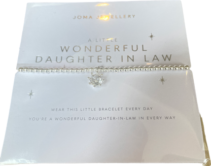 JOMA JEWELLERY Silver A Little 'wonderful Daughter In Law' Bracelet One Size
