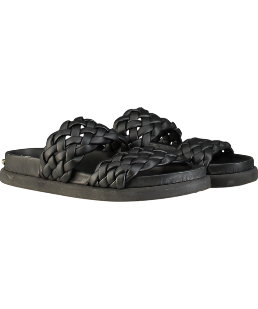 Sandales Noires à Talon carré et lanières strass – VERA COLLECTION