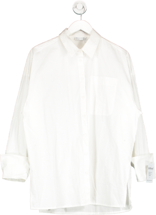 ASOS White Oversized Long Sleeve Shirt UK 8