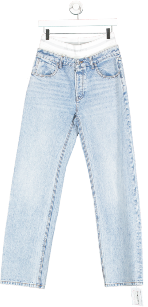 Alexander Wang Blue Logo Waistband Straight Leg Jeans W27 – Reliked