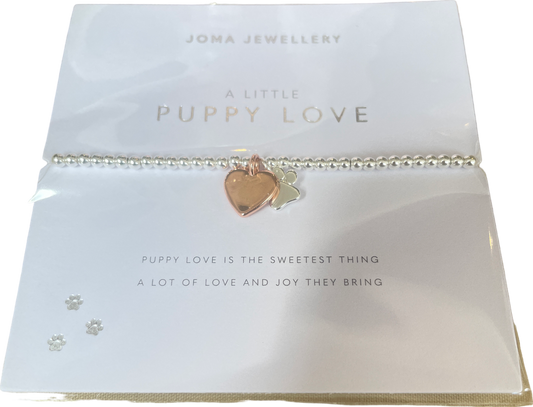 Joma Jewellery Silver/rose Gold A Little 'puppy Love' Bracelet One Size