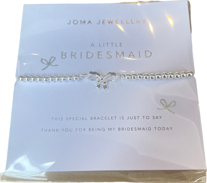 Joma Jewellery Silver Children's A Little 'Bridesmaid' Bracelet One Size