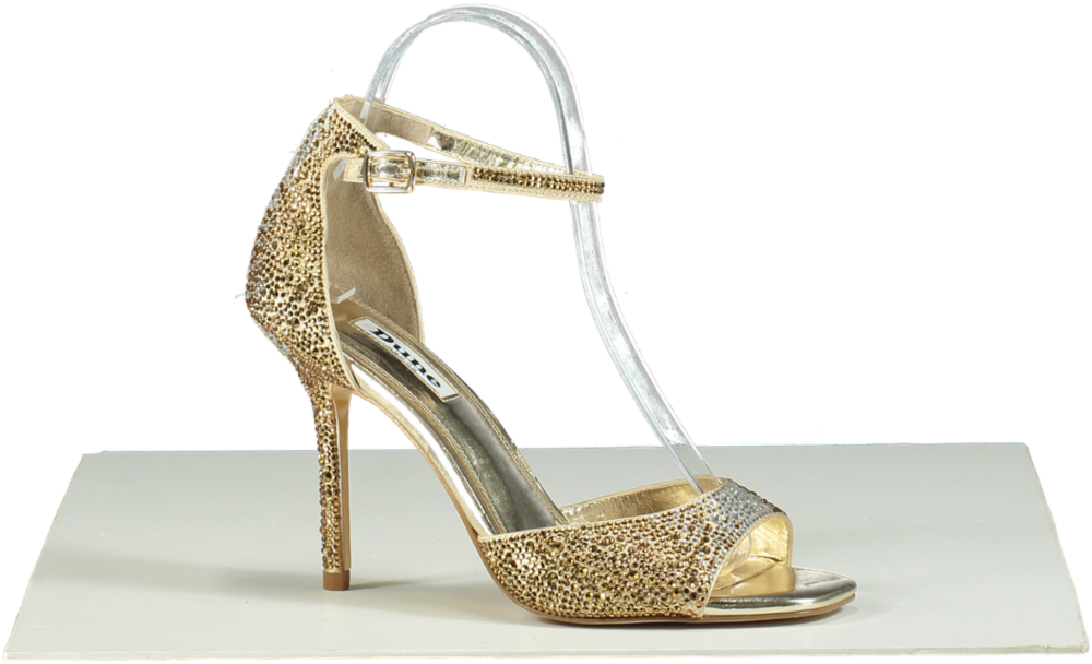 Dune London Gold Glitter High Heel Sandals EU 37 UK 4 Reliked