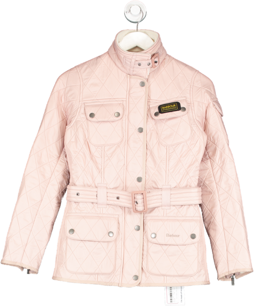 Barbour Pink Quilted Jacket Fleece Lined UK 6