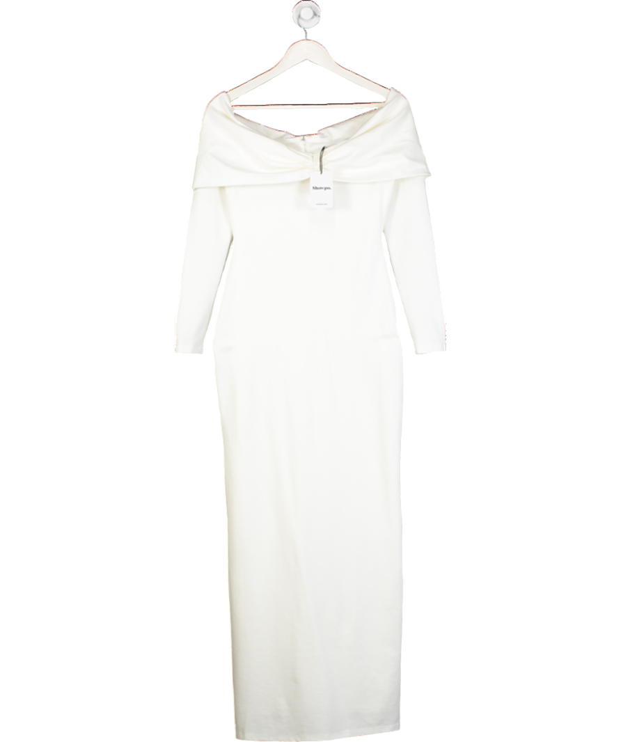 Showpo White Rani Off-shoulder Midi Dress UK 12 - Reliked Showpo White Rani Off-shoulder Midi Dress UK 12 - Reliked