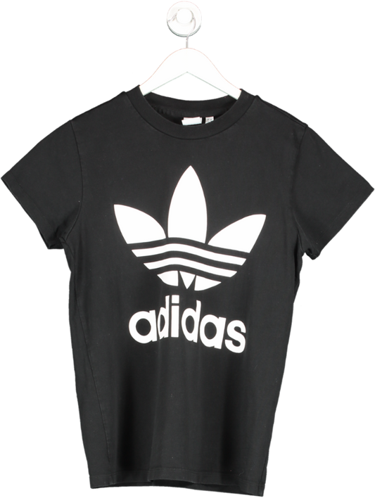 adidas Black Trefoil Logo T Shirt UK 6