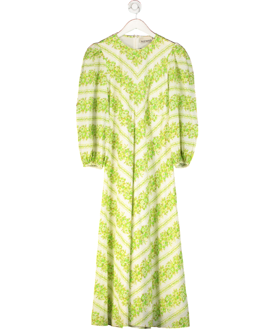 Almais Green Floral Midi Dress UK 12 - Reliked Almais Green Floral Midi Dress UK 12 - Reliked