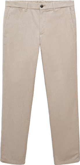 MANGO Beige Slim Fit Structured Cotton Trousers BNWT W34