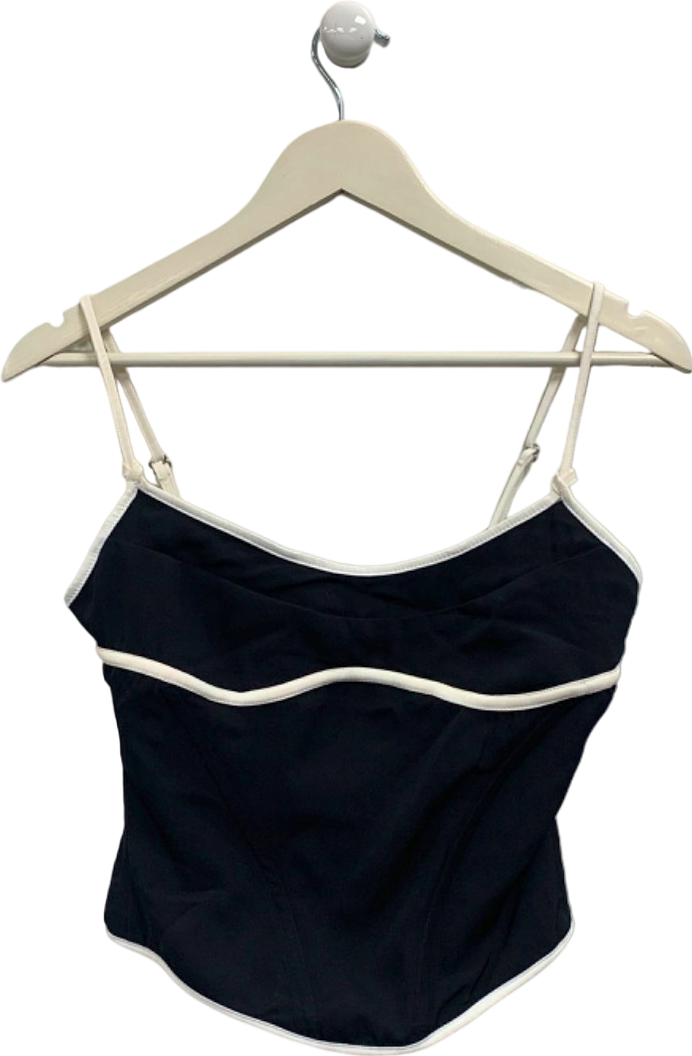 Mistress Rocks Black Strappy Corset Top UK S Reliked