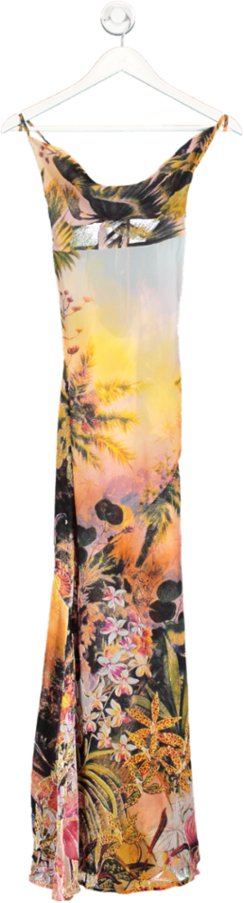 Karen Millen Multicoloured Ombre Placed Print Viscose Georgette Beach Slip Dress BNWT UK XS