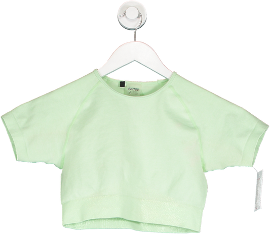Bo + Tee Green Short Sleeve Crop Top UK S