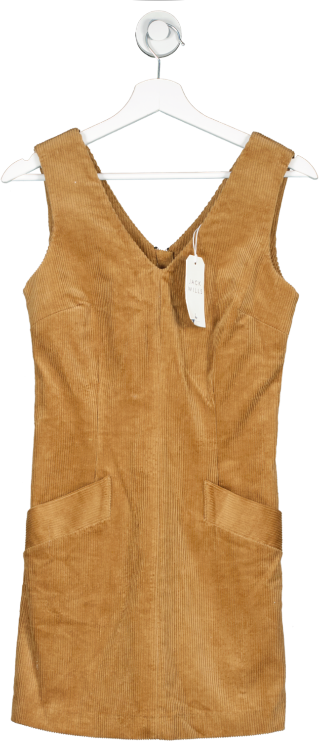 Jack wills Brown Hillmead Corduroy Dress Camel UK 4 – Reliked