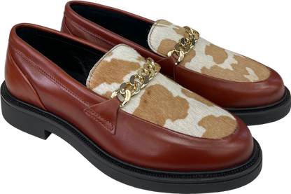 Shoe the Bear Brown Thyra Chain Leather Loafer - Tan  UK 7 EU 40 👠