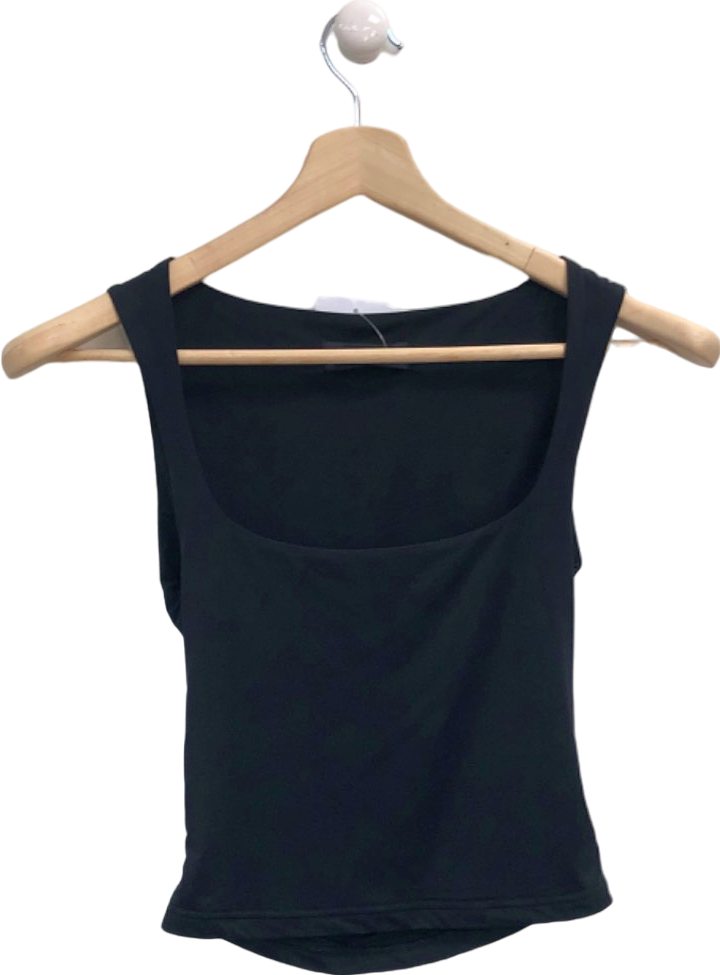 White Fox Black Cropped Tank Top UK XS Reliked