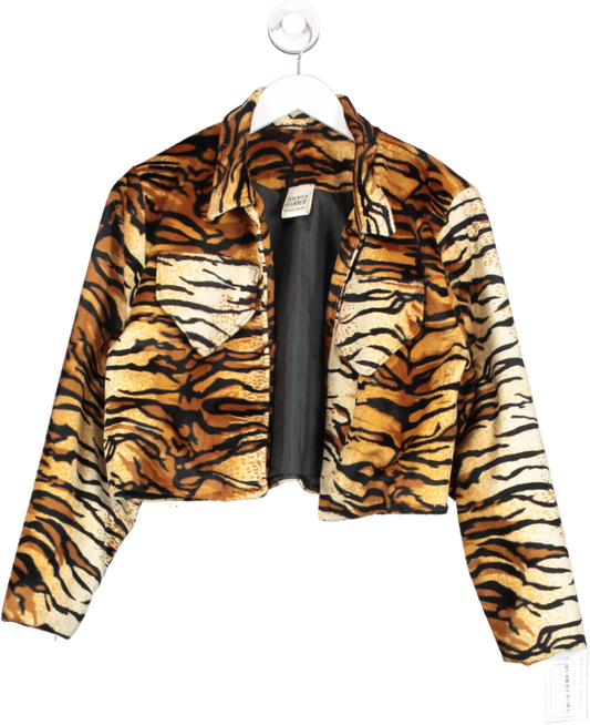 Isolated Heroes Brown Tiger Print Cropped Jacket One Size