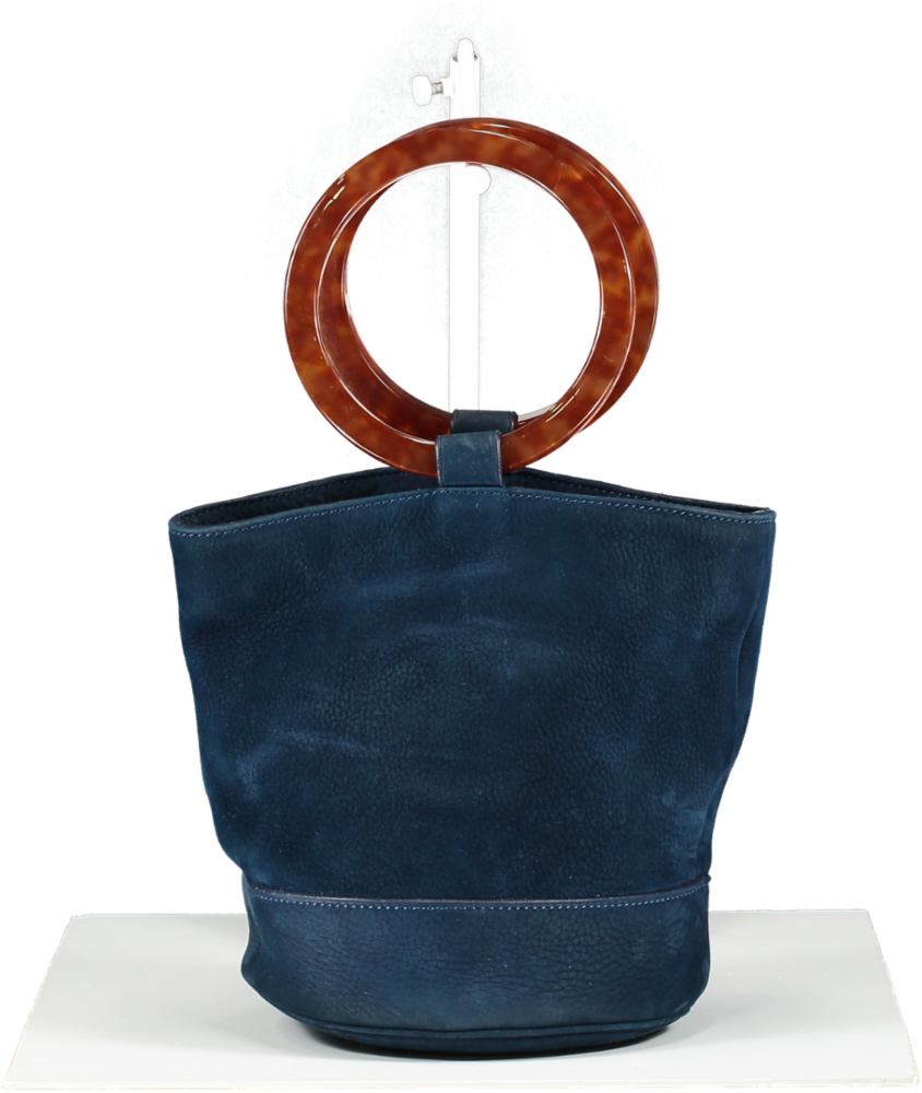 Simon Miller Blue Suede Bucket Bag One Size