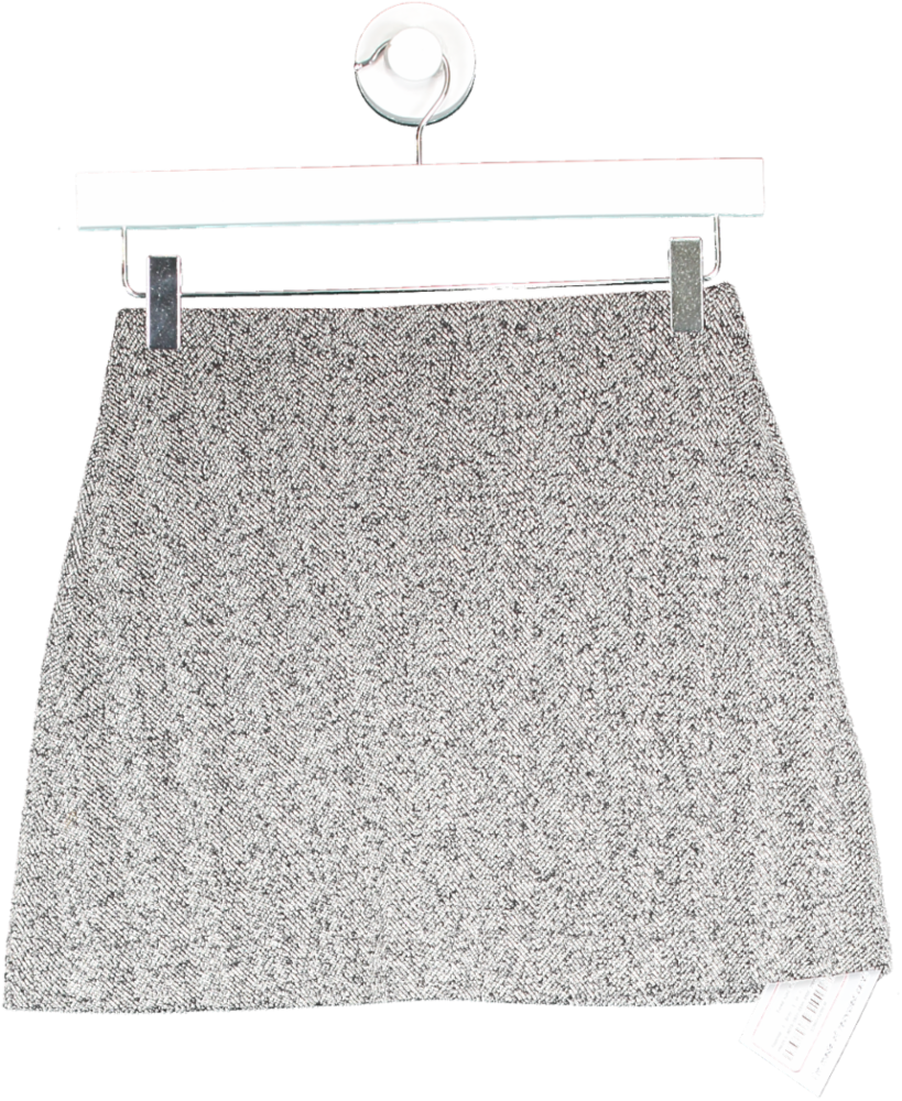 Topshop Grey Tweed Mini Skirt UK 4