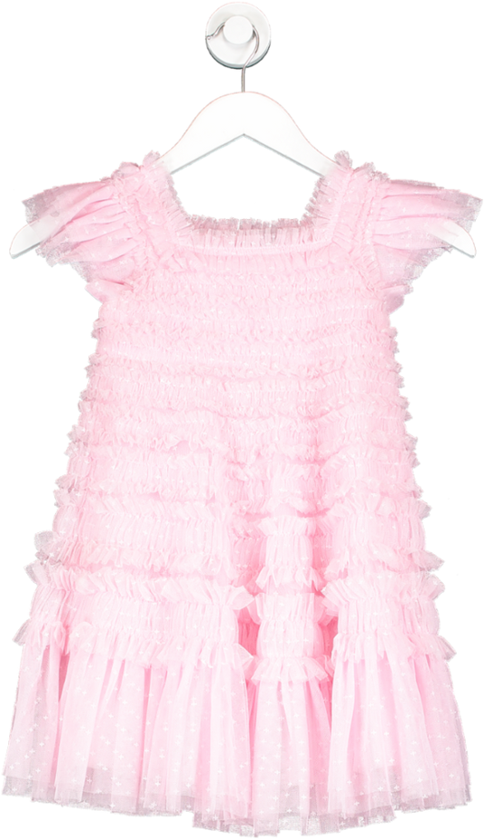Needle & Thread Pink Lisette Ruffled Tulle Dress 4 Years