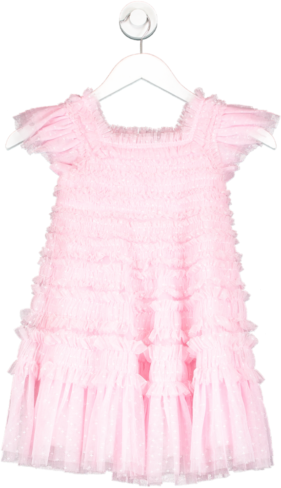 Needle & Thread Pink Lisette Ruffled Tulle Dress 4 Years