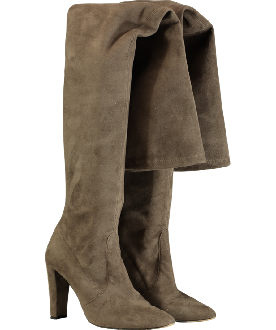 Stuart Weitzman Brown Highland Suede Over the Knee Boot UK 9.5 EU 42.5