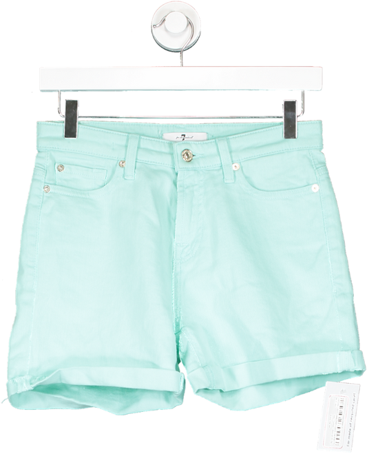 7 For All Mankind Green Mid Roll Shorts W24