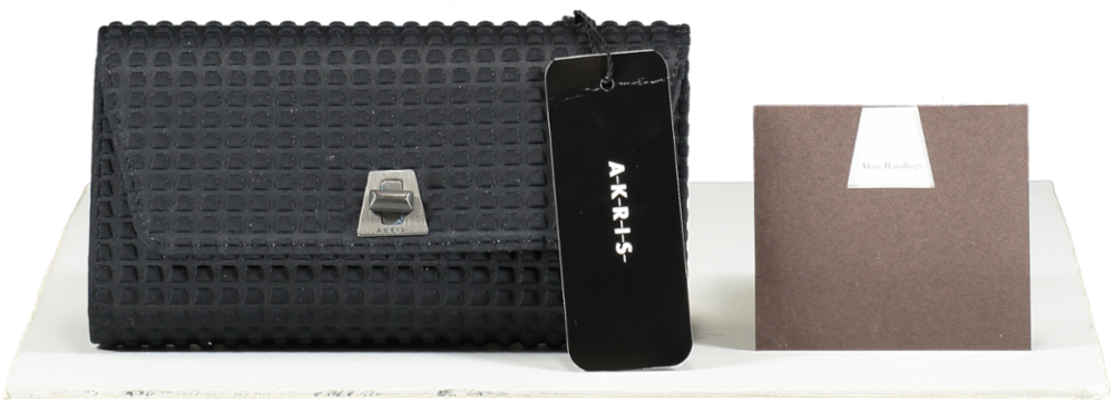 Akris Black Mini Anouk Clutch In Techno One Size