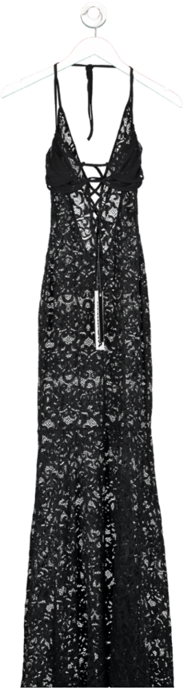 I AM GIA Black Sable Maxi Dress UK XS