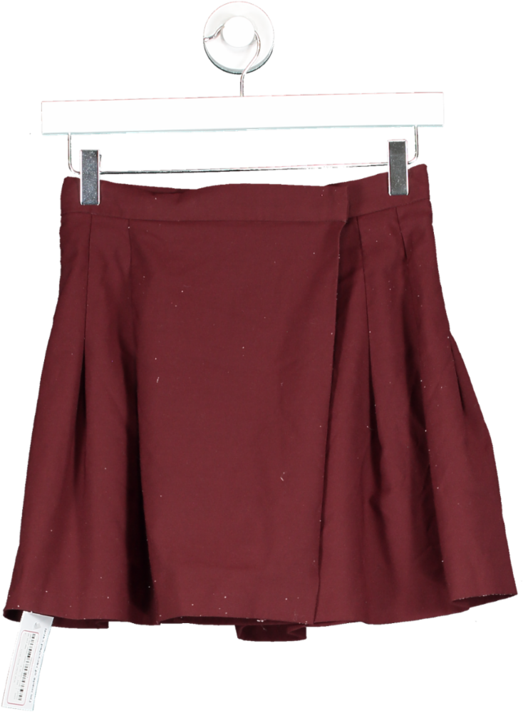 ASOS Red Wrap Pleat Mini Skirt UK 6