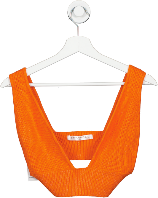 Shondel Orange Ribbed Knit Crop Top UK S/M