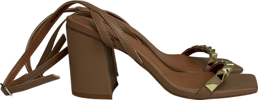 ASOS Beige Holt Studded Mid Heeled Sandals UK EU 36 👠 – Reliked - Main Image