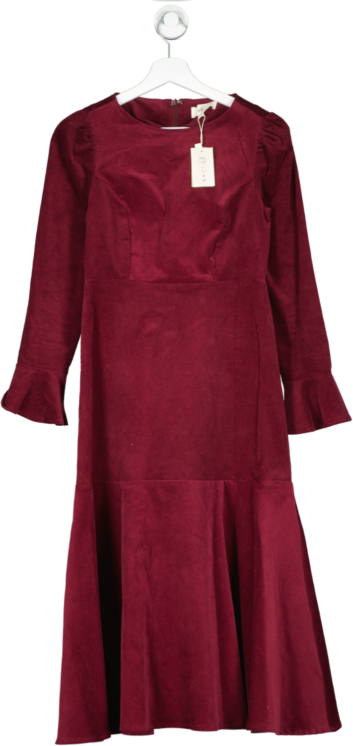 ASPIGA Red Rachel Stretch Corduroy Dress UK XS Reliked