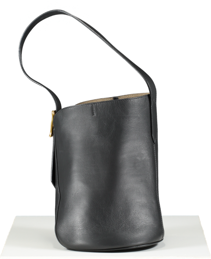 J&M Davidson Black Mini Quiver Leather Bucket Bag