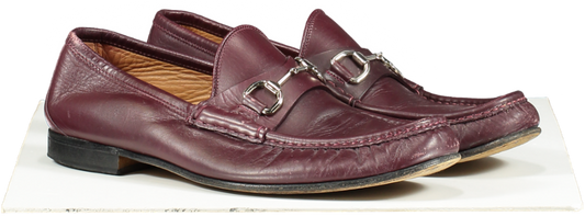 Gucci Red Moccasins Horsebit Leather Loafers Burgundy UK 9 EU 43 👞