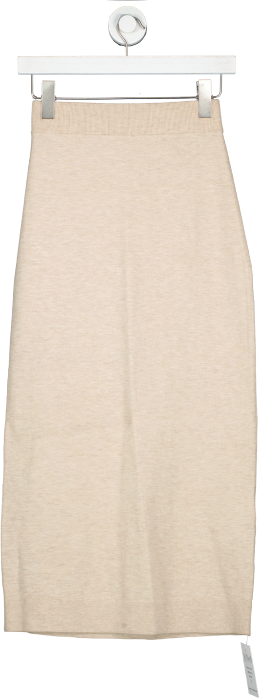 & Other Stories Beige Soft Pencil Skirt UK XS