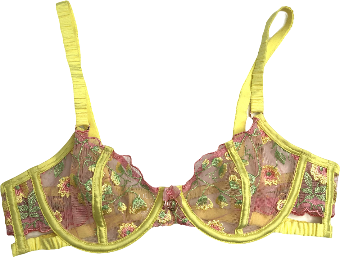Lounge Underwear Yellow Cassia Intimates Set - Bra And Suspender Belt –  Reliked