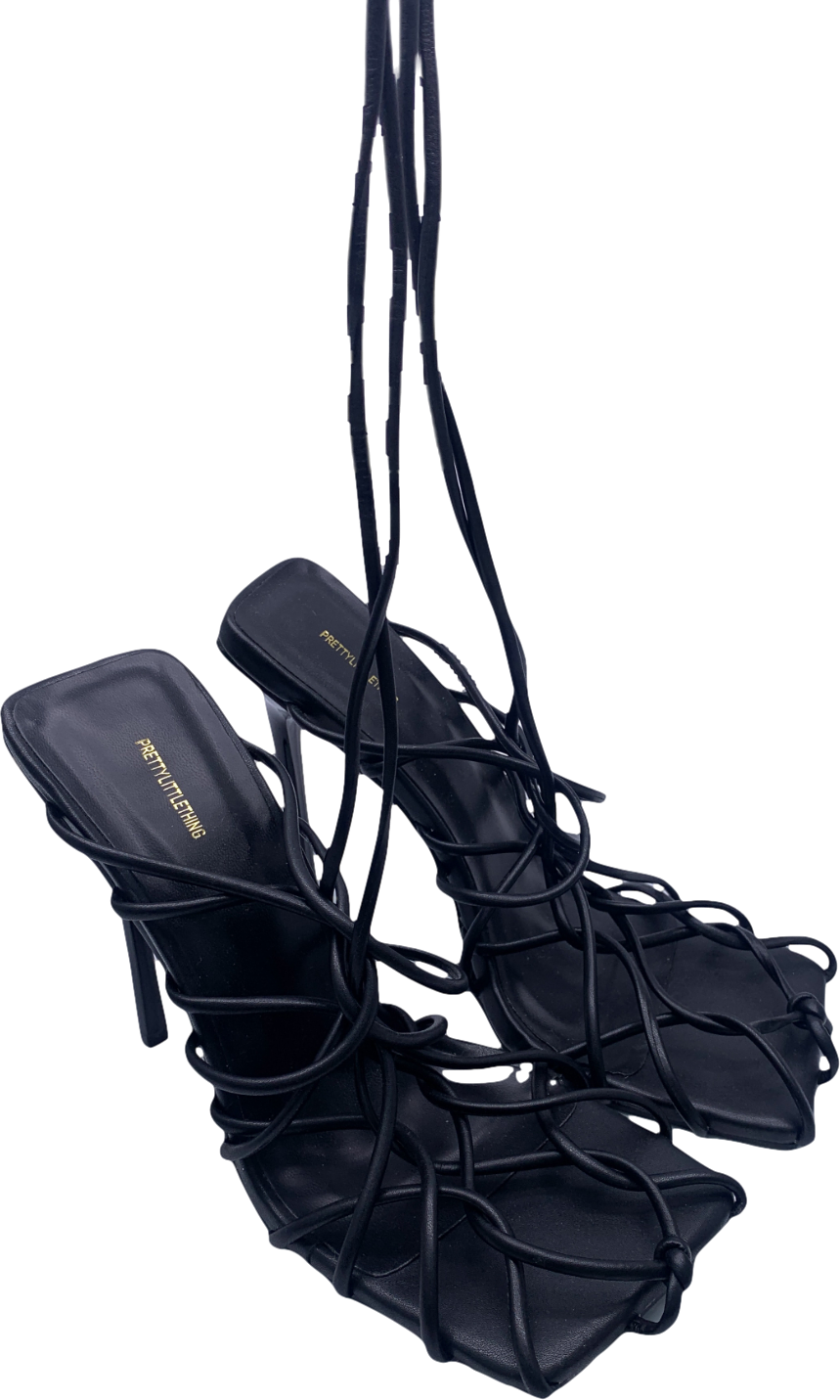 Black caged heels uk hot sale