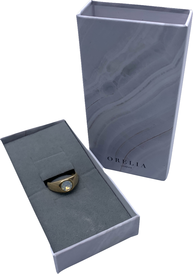 Orelia Metallic Moonstone Ring - Ring Size J One Size