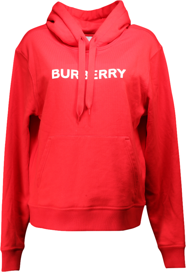 Burberry Red Logo Print Cotton Hoodie UK S – Reliked