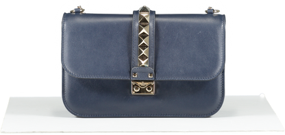 Valentino Garavani Blue Medium Rockstud Glam Lock Flap Bag