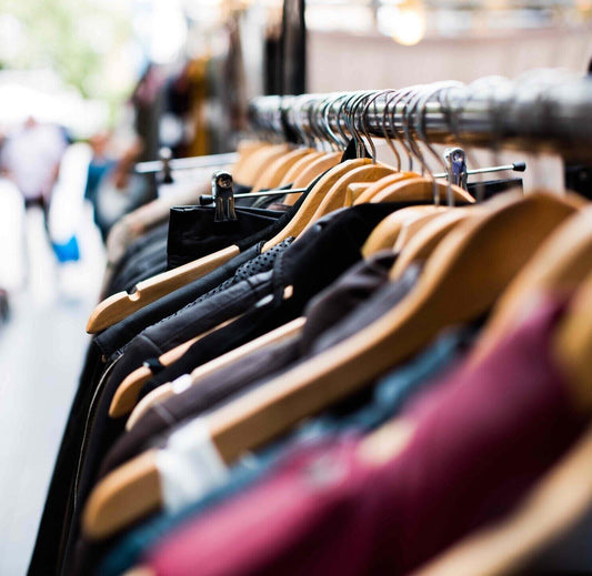 Second hand clothing rail