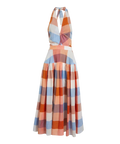 HUNTER BELL Checked Cotton Lennon Midi Dress UK 8