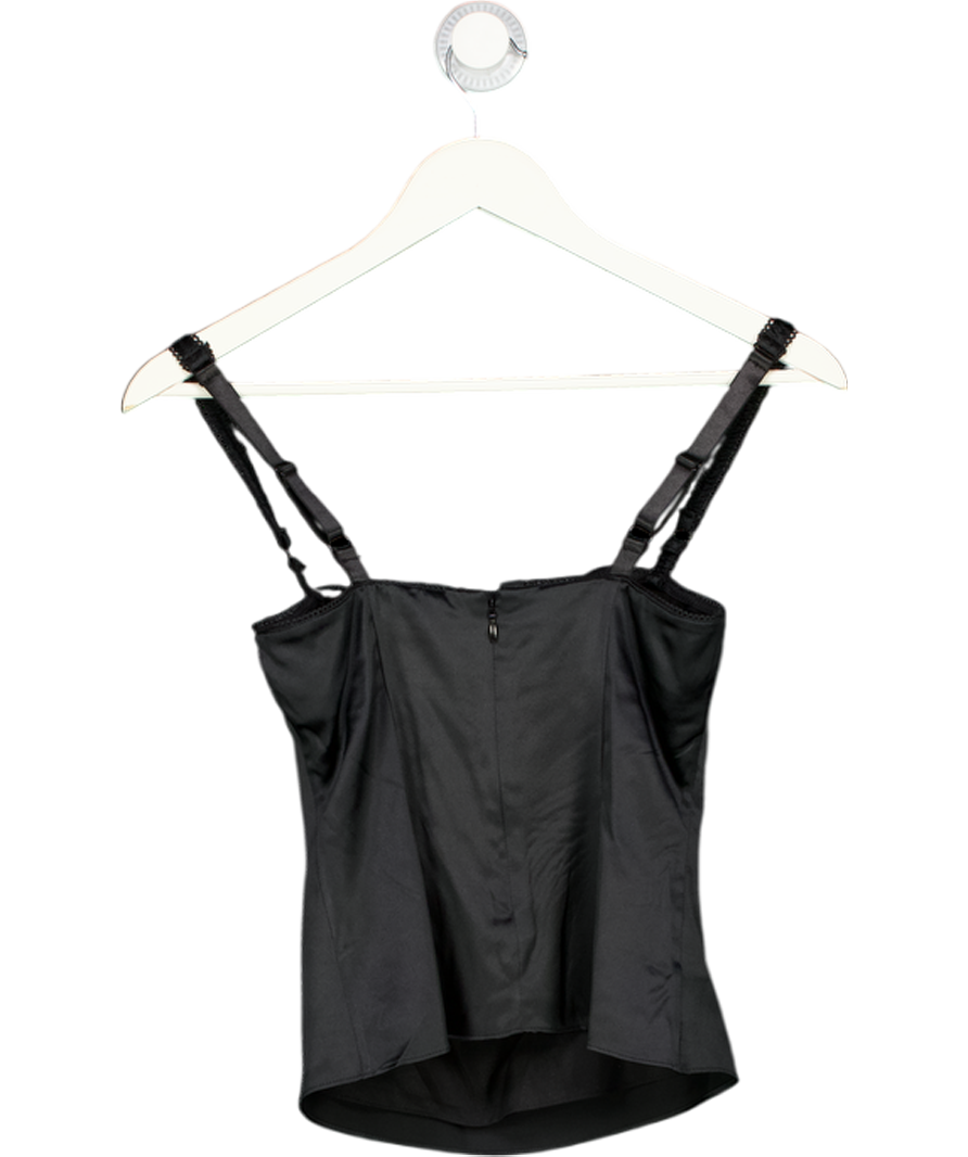 KHY BY KYLIE JENNER Black Silk Bustier Top UK XS